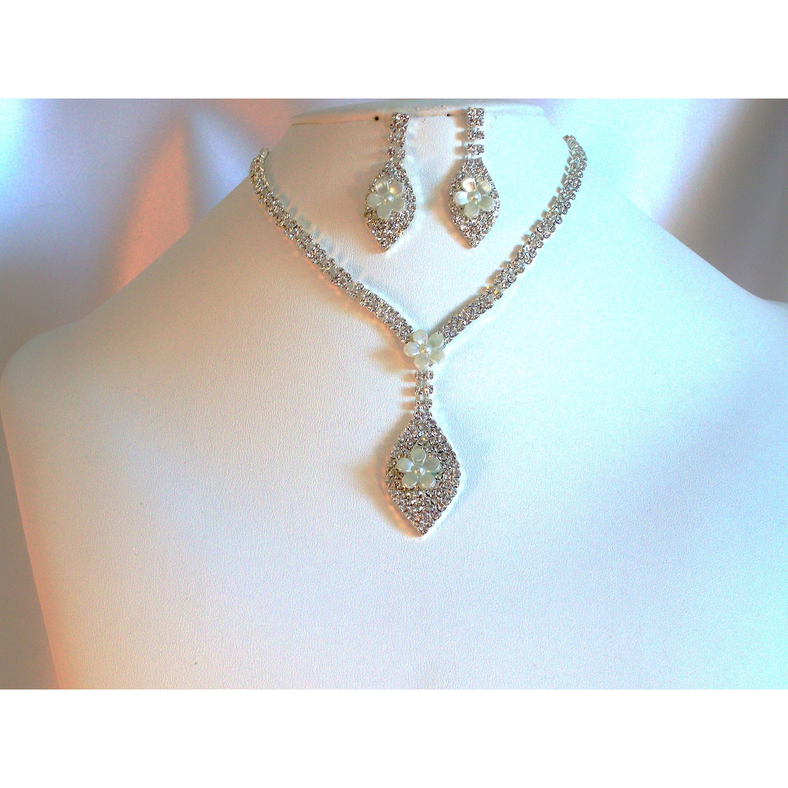 Bright Rhinestone Necklace Set, Wedding Mob Prom Party Formal Evening Necklace